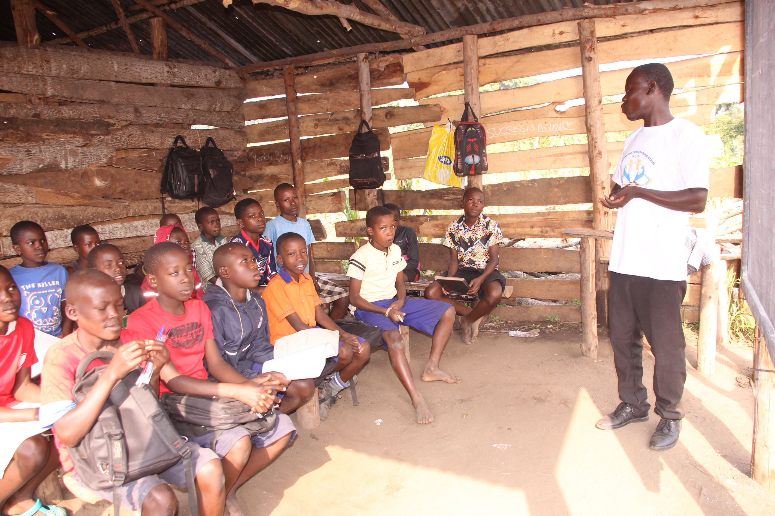 Our team with children